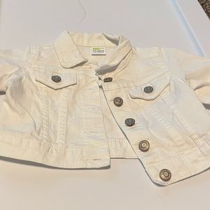White Jean Jacket 6-12 months